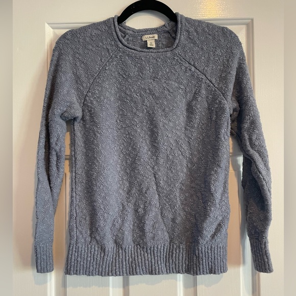 L.L. Bean Women's Midweight Cotton Slub Rollneck Pullover. Extra Small. Indigo - Picture 2 of 8